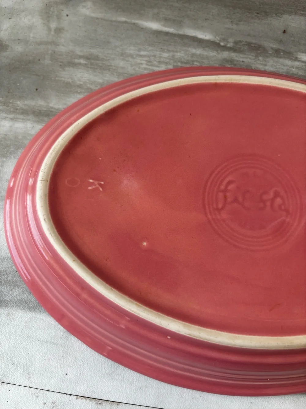 Fiestaware Pink 9.5” x 7” Oval Platter Tray Plate Kitchenware Dinnerware Classic